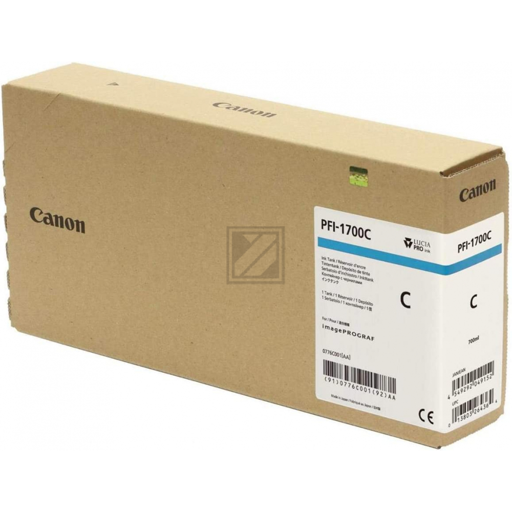 Original Canon 0776C001 / PFI-1700C Tinte cyan
