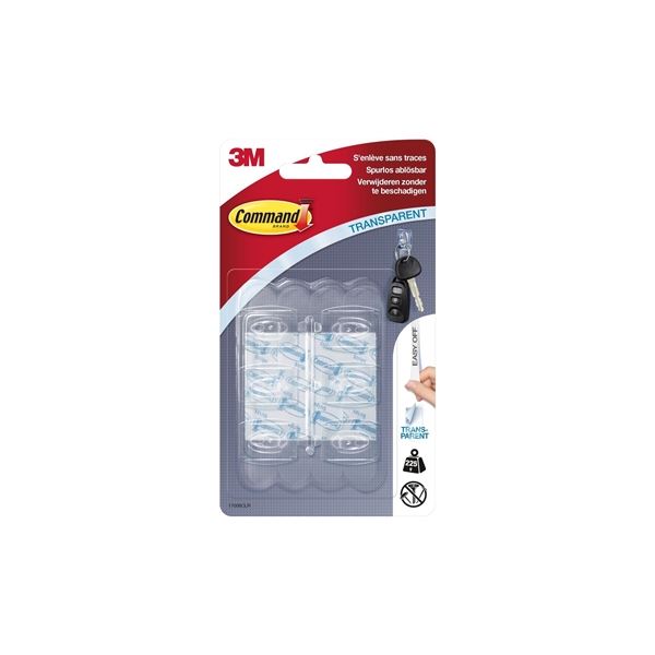 3M Command™ Mini-Klebehaken - transp., 6 Stück
