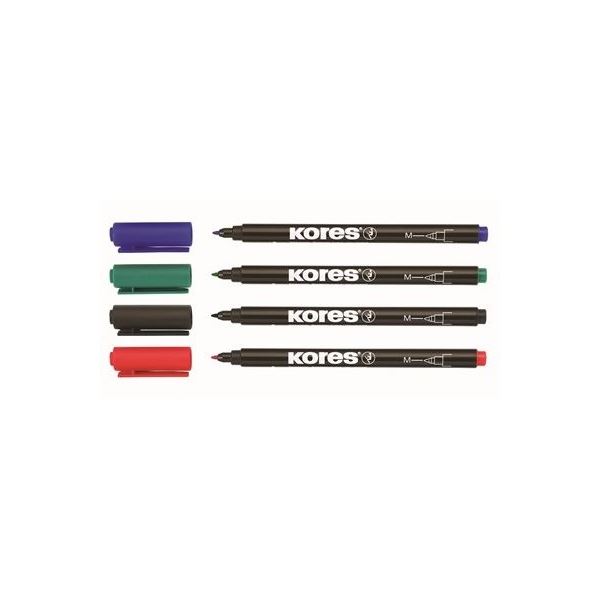 Permanentmarker Kores M, auf CD, Satz mit 4 Farben