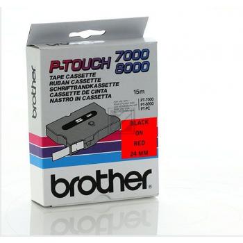 Brother TX-451 Schwarz auf rot Label Etikette