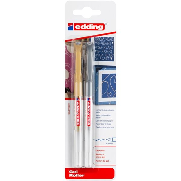 Gelroller edding 2185, gold und silber