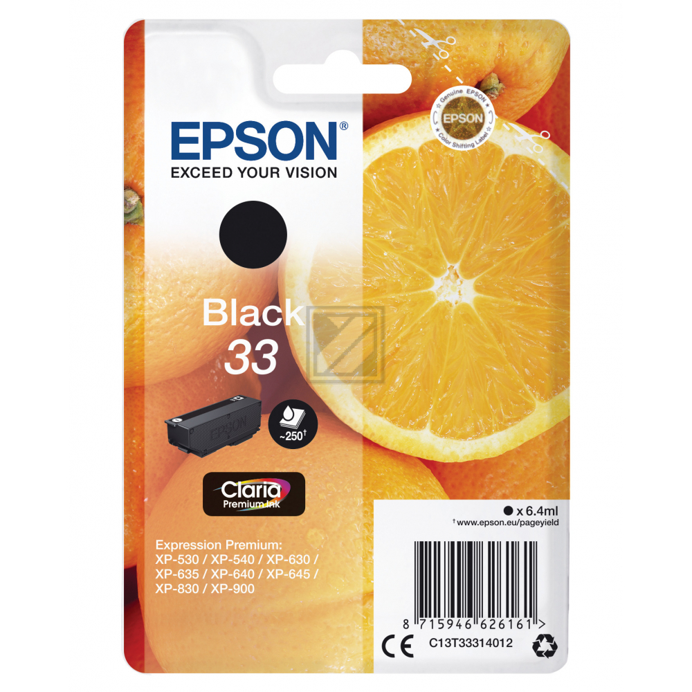 Original Epson C13T33314012 / 33 Tinte schwarz