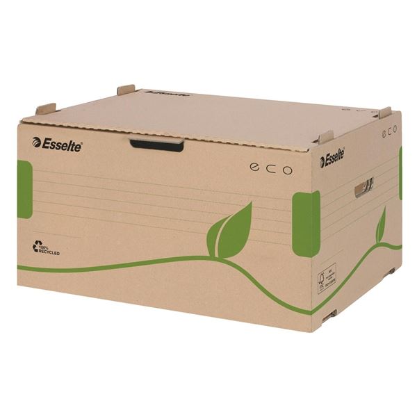 Archivbox Esselte ECO - braun, von vorne zu öffnen