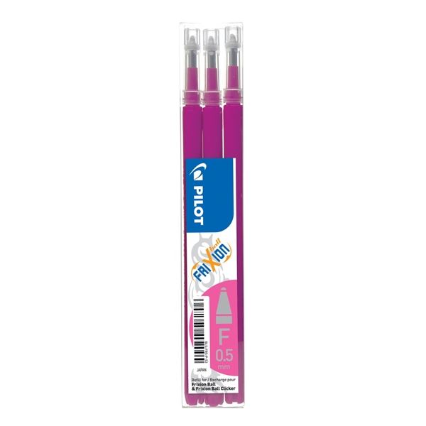 Nachfüllpackung für Gummiwalzen Pilot Frixion Ball 05, rosa