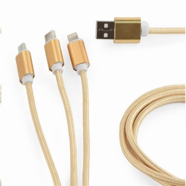 Gembird Ladekabel - USB Micro B + Typ-C, 1 m
