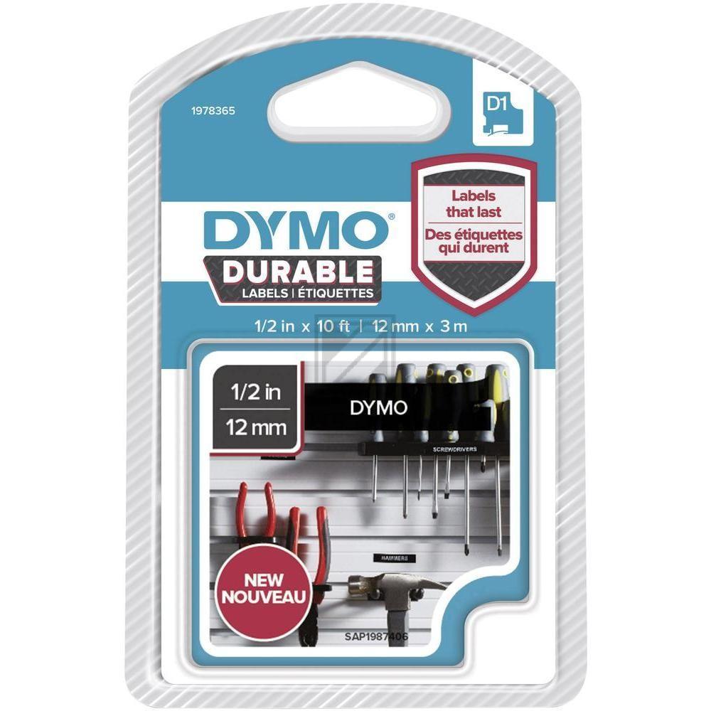 DYMO 1978365 Weiss auf Schwarz D1 Etiketten erstellendes Band