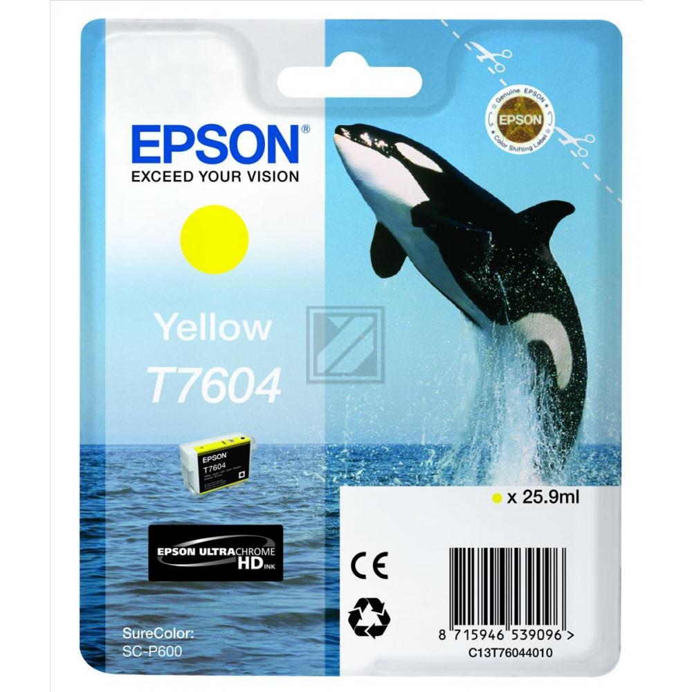 Original Epson C13T76044010 / T7604 Tinte gelb
