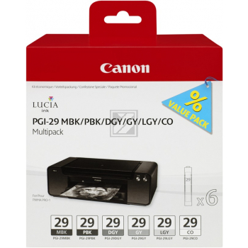 Original Canon 4868B018 / PGI-29 Tinte schwarz, cyan, magenta, gelb