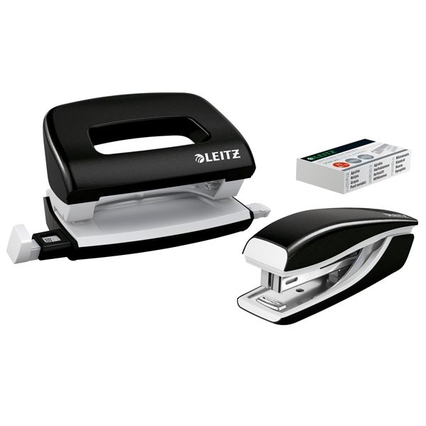 Mini-Hefter und Locher-Set. Leitz WOW - schwarz