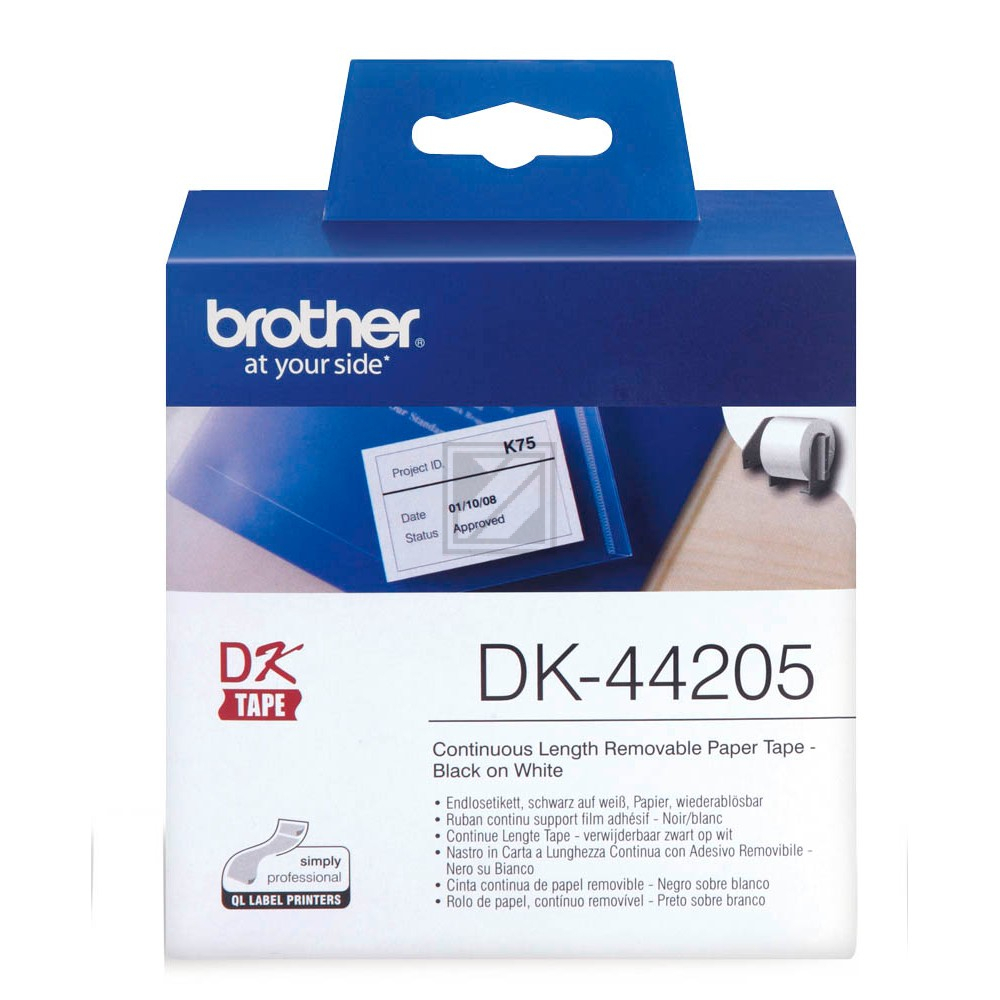 Brother Endlos-Etikett weiß 62mm x 30,48m (DK-44205)