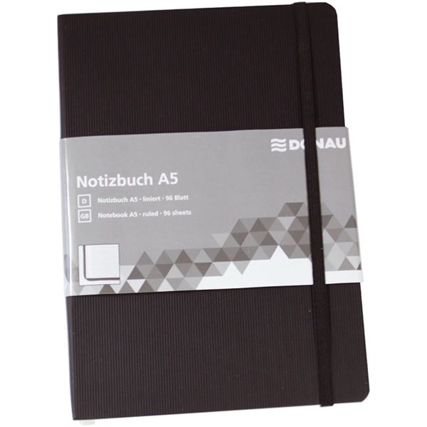 Notizbuch DONAU, A5, liniert, schwarz Notizbuch DONAU, A5, liniert, schwarz