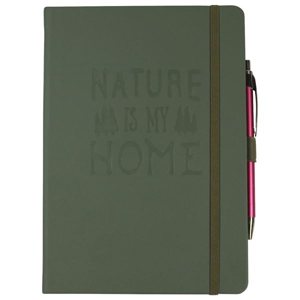 DONAU Outdoor Notizbuch, A5, quadratisch, oliv