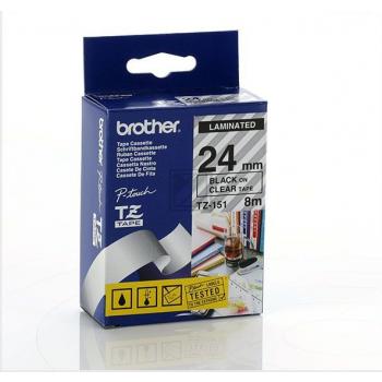 Test Brother Schriftbandkassette schwarz/transparent (TZE-S151)
