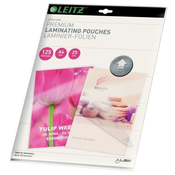 Laminiertaschen Leitz, A4, 2 x 125 mic, 25 Stück