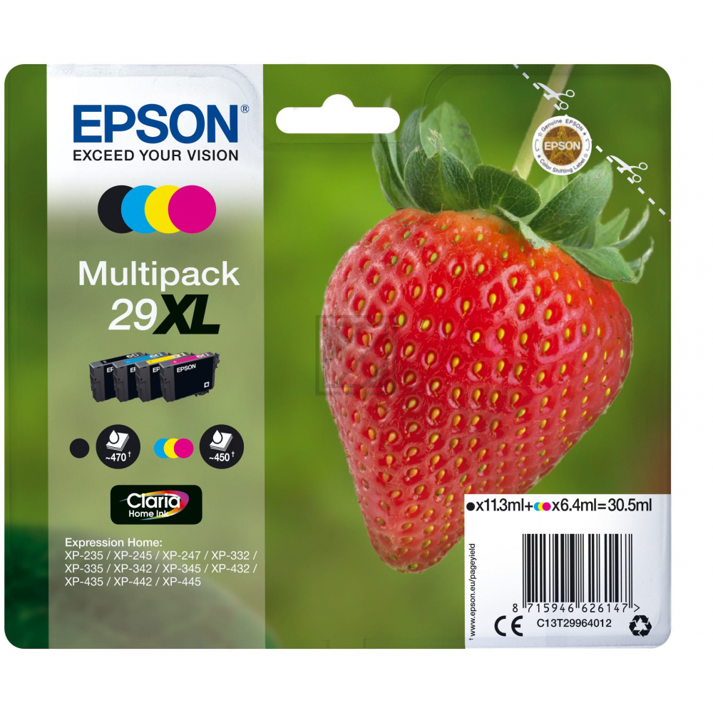 Original Epson C13T29964012 / 29XL Tinte schwarz, cyan, magenta, gelb