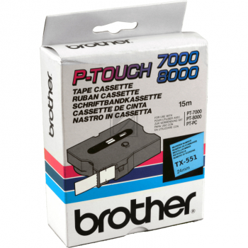 Brother Gloss Laminated Labelling Tape - 24mm, Black/Blue