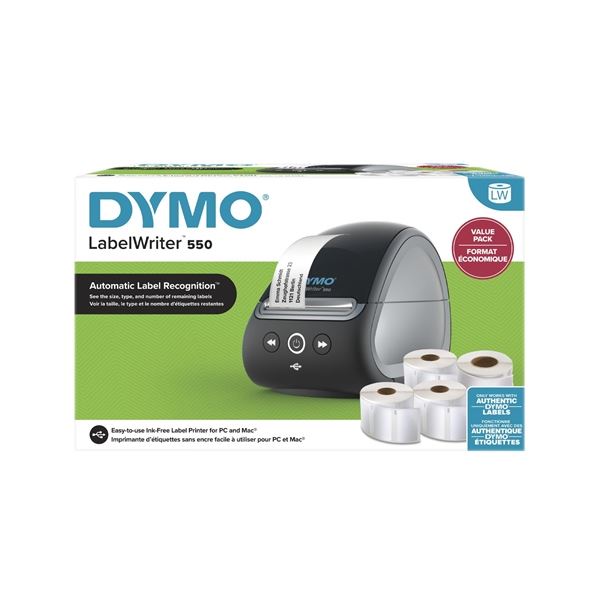 Selbstklebe-Etikettendrucker Dymo LW550+ 4x Etiketten