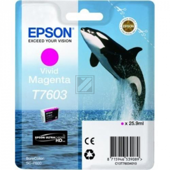 Original Epson C13T76034N10 / T7603 Tinte magenta