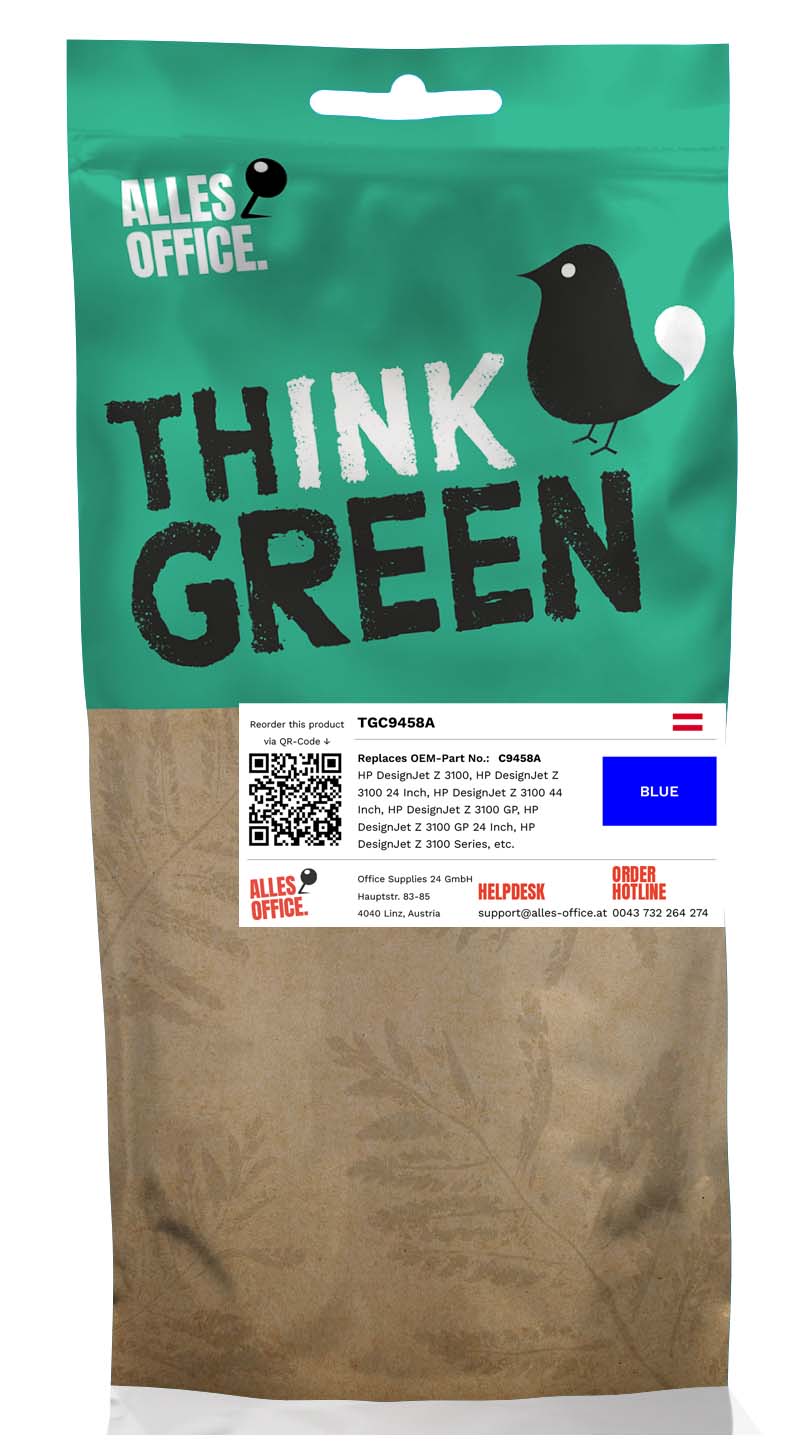 ThinkGreen HP C9458A / 70 Tinte blau