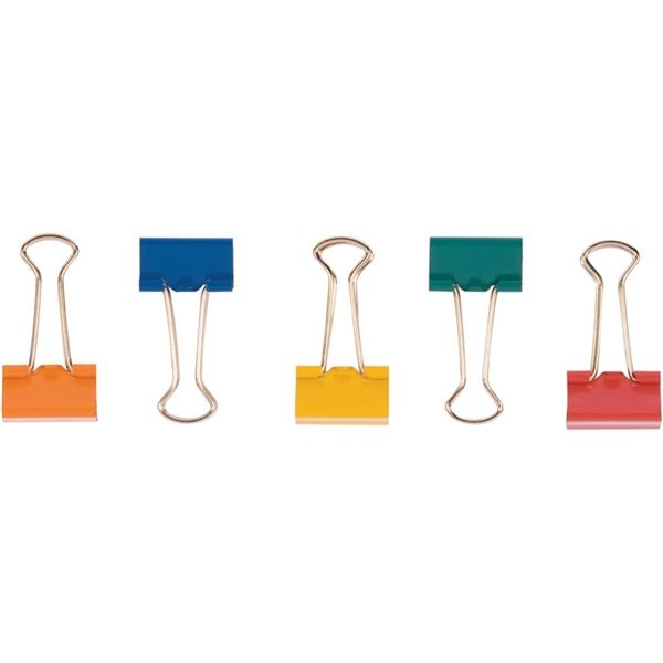 Metallklammern Q-Connect - 19 mm, farbig gemischt, 10 Stück