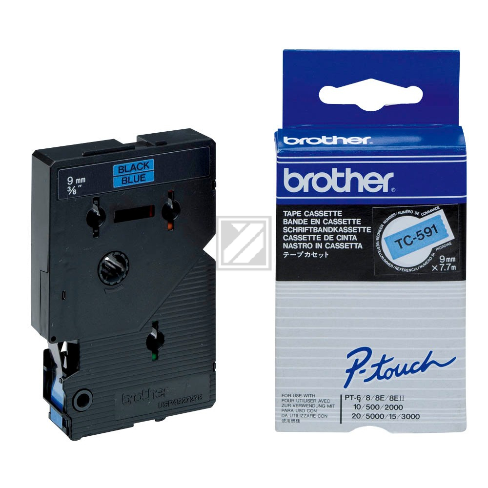 Brother Schriftband 9mm Brother Schriftbandkassette weiß/schwarz (TC-395)