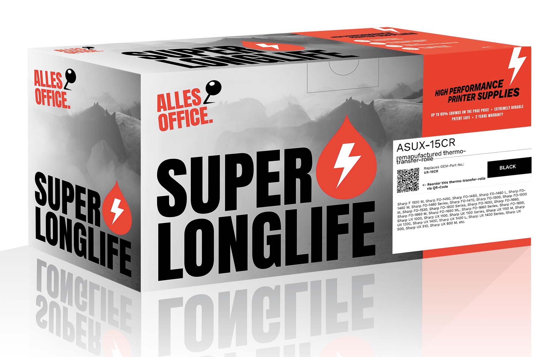 Superlonglife Sharp, OKI UX-15CR Thermo-Transfer-Rolle schwarz