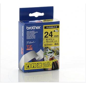 Test Brother Schriftbandkassette schwarz/gelb (TZE-FX651)