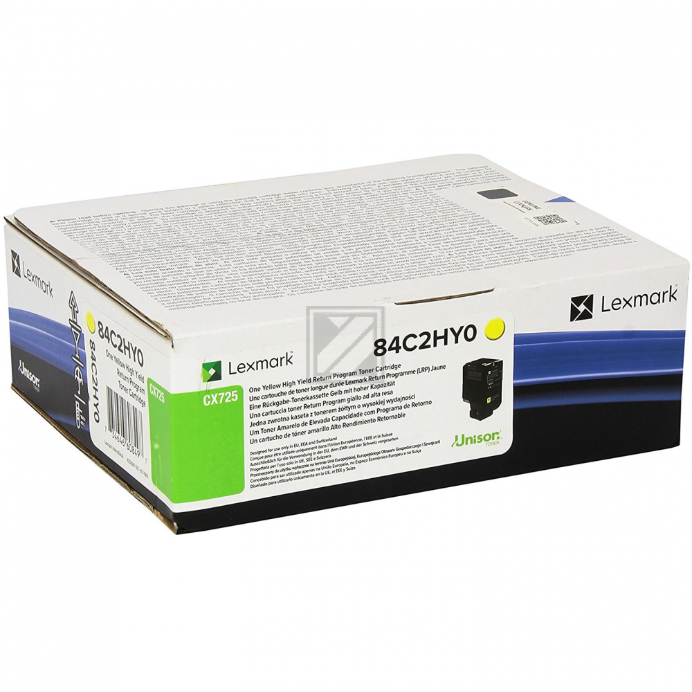 Original Lexmark 84C2HY0 Rückgabe-Toner gelb Lexmark Toner-Kit Return gelb HC plus (84C2HY0)