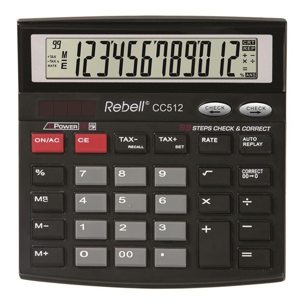 Rebell CC512 BX Tischrechner, 12-stellig, schwarz