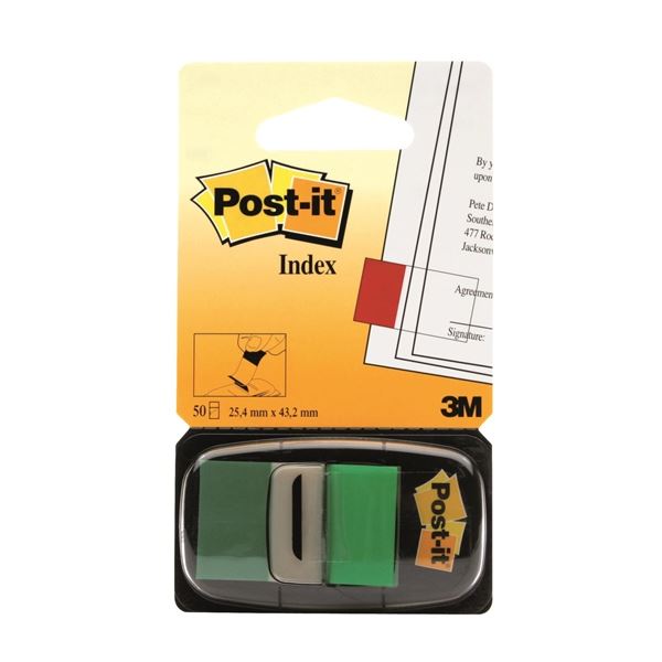 Lesezeichen Post-it, 25,4x43,2 mm, grün, 50 Lesezeichen