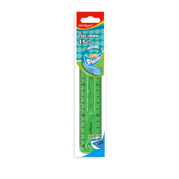 KEYROAD Flexi-Lineal 15 cm, flexibel, grün