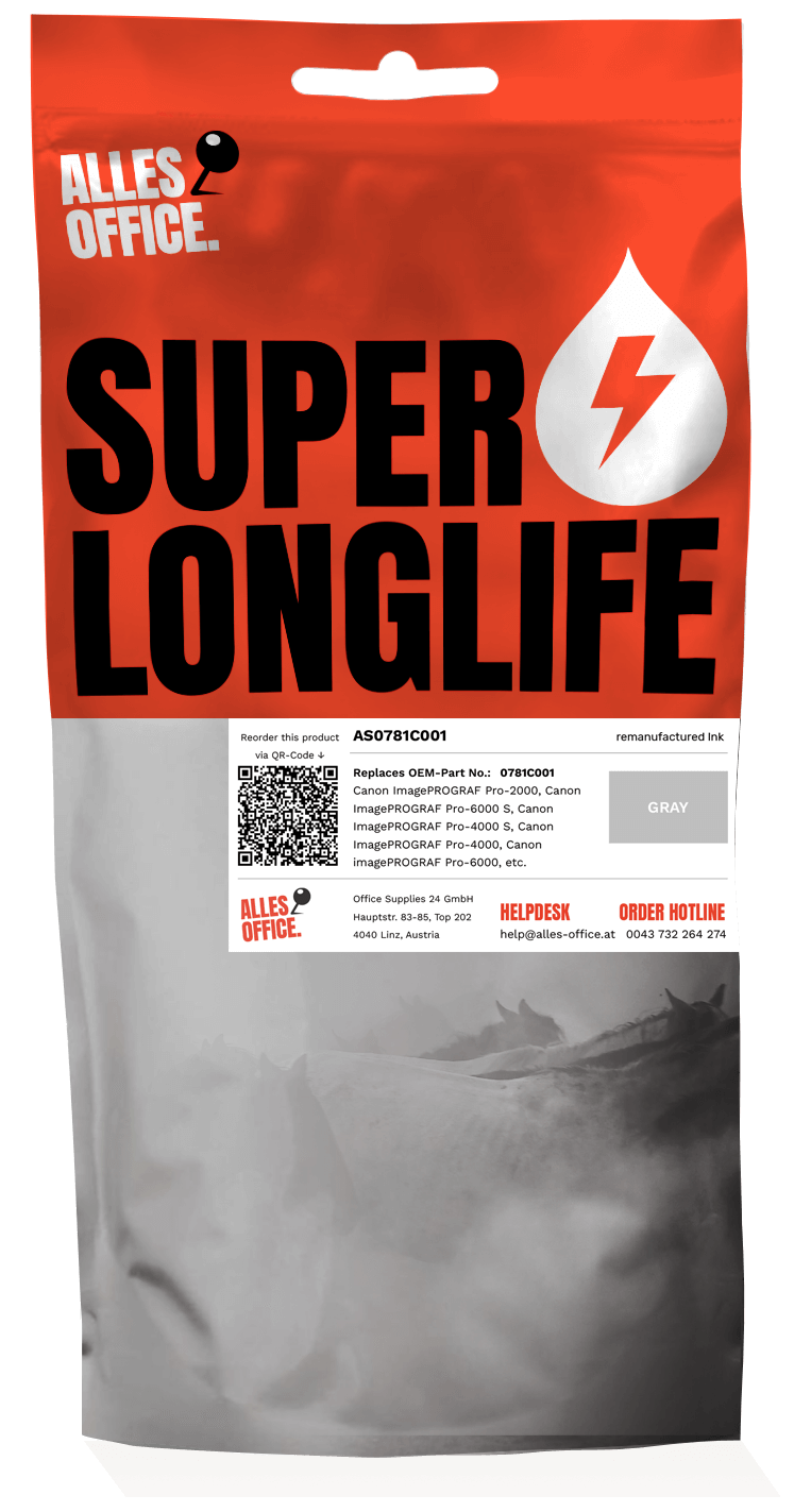 Superlonglife Canon 0781C001 / PFI-1700GY Tinte grau