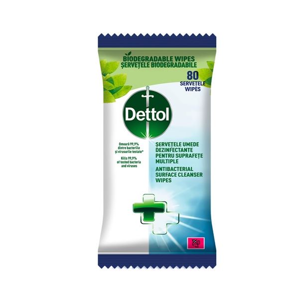 Dettol Oberflächenreinigungstücher, antib., 80 Stück