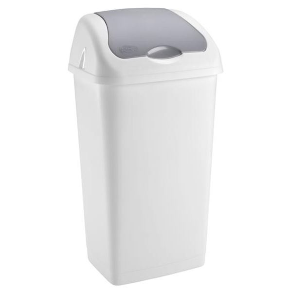 Abfallbehälter Heidrun - Kipper, grau/weiß, 60 l