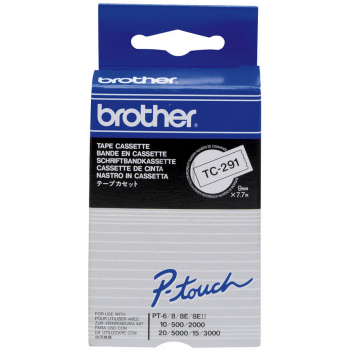 Brother Schriftband 9mm Brother Schriftbandkassette schwarz/weiß (TC-291)