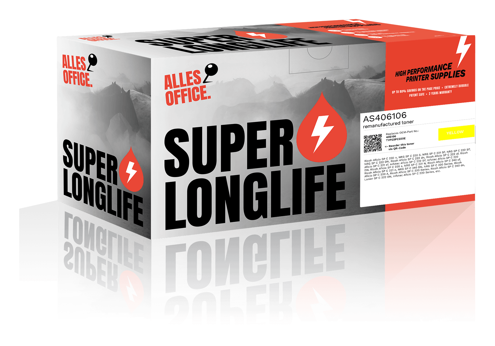 Superlonglife Ricoh 406106 / TYPESPC220E Toner gelb