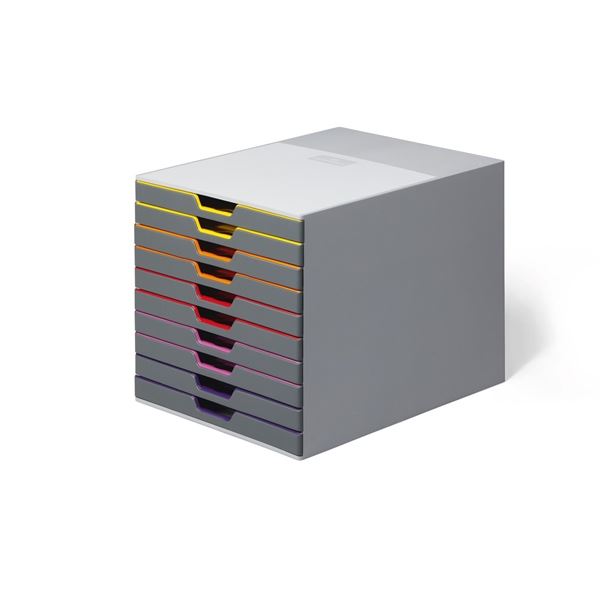 Schubladenbox VARICOLOR® 10, 10 bar. Schubladen, grau
