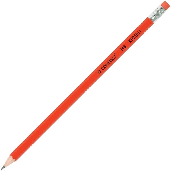 Graphitstift Q-Connect, HB, mit Gummi, 12 Stück