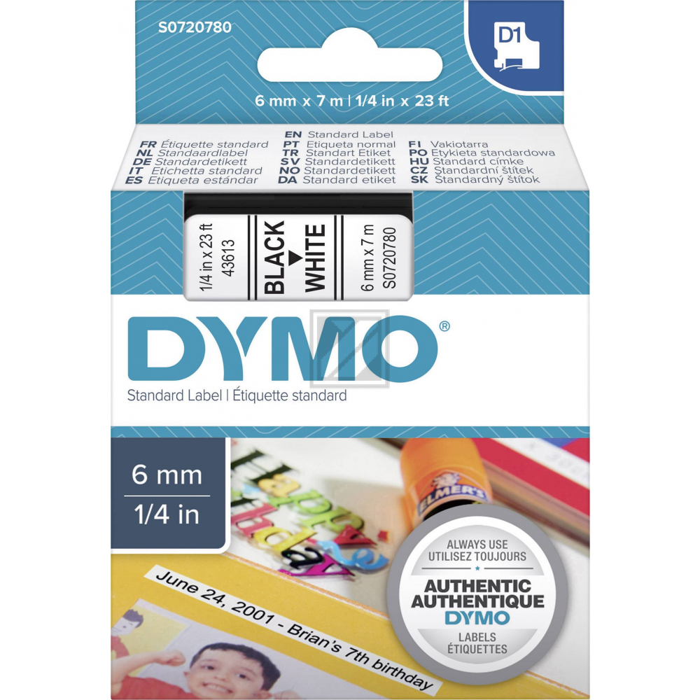 DYMO D1 Standard 6mm x 7m