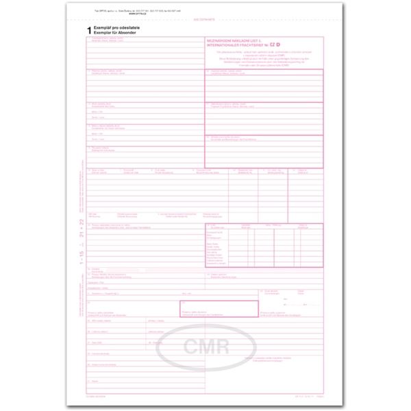 Internationaler Frachtbrief, CMR, CJ/NJ, nummeriert