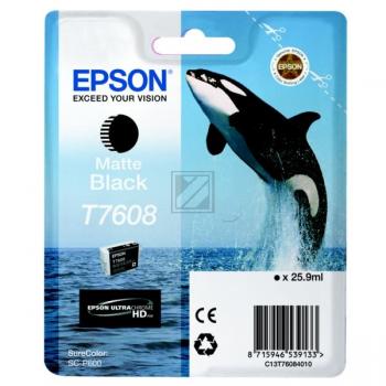 Original Epson C13T76084010 / T7608 Tinte schwarz matt