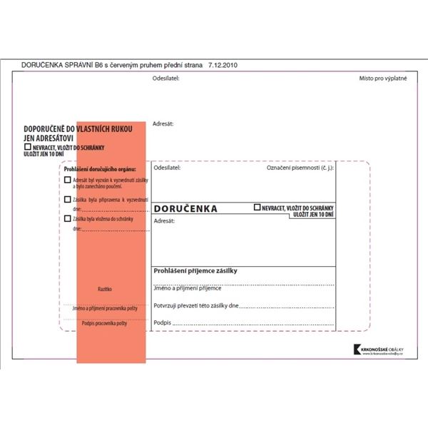 Lieferscheine B6-rot, verwaltungstechnisch, selbstklebend, 100St.