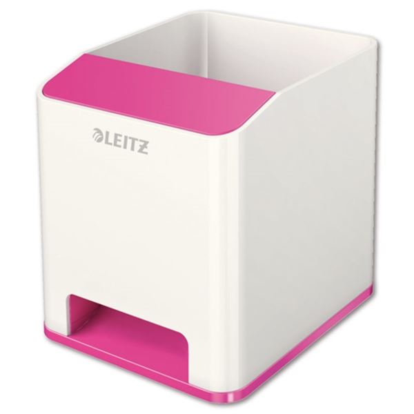 Schreibköcher WOW Sound weiß/pink metal. LEITZ 5363-10-23 Duo Farbe