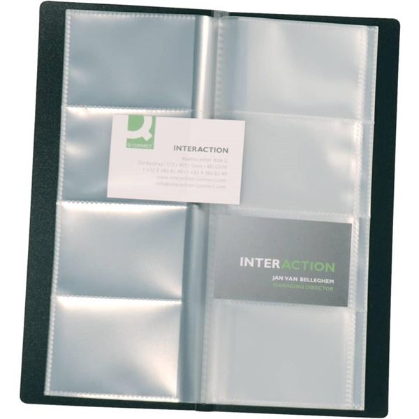 Visitenkartenhalter 4-reihig Connect für 160 Visitenkarten, PVC, schwarz