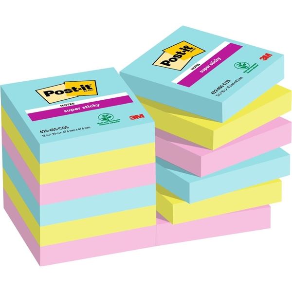 Post-it Klebeblock, 47,6 x 47,6 mm, COSMIC, 12 Stück