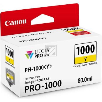 Original Canon 0549C001 / PFI-1000Y Tinte gelb Canon Tintenpatrone gelb (0549C001, PFI-1000Y)