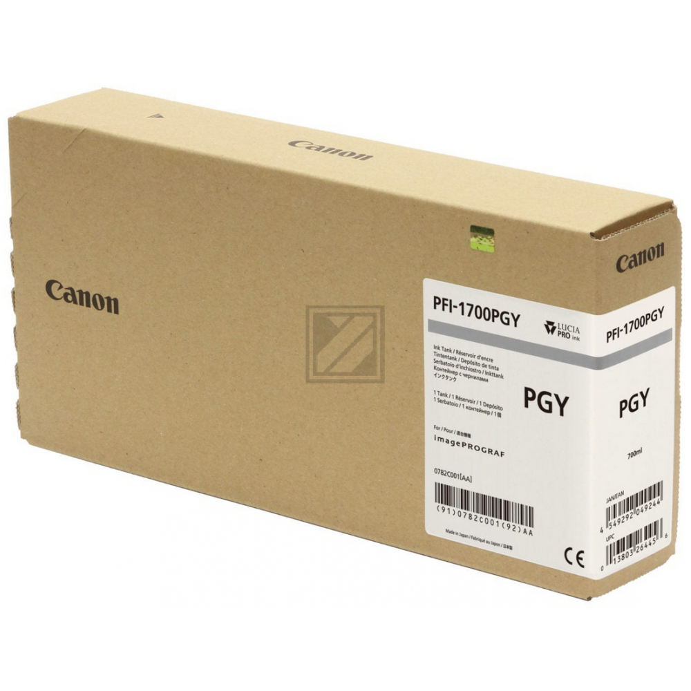 Original Canon 0782C001 / PFI-1700PGY Tinte grau Canon Tintenpatrone photo grau (0782C001, PFI-1700PG)