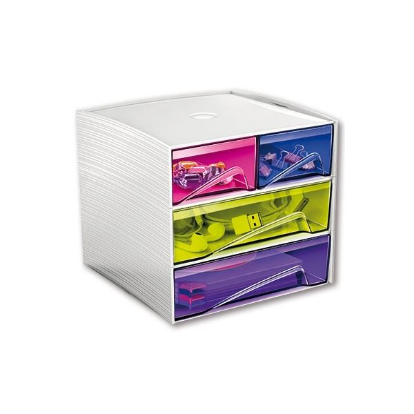 Schubladenbox Cep MyCube Mini, 4 Schubladen, farbig
