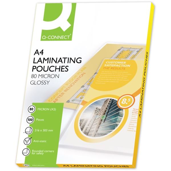 Laminiertaschen Q-Connect, A4,2x 80 mic., 100 Stück