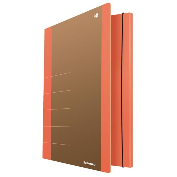 DonauLife Papiermappen, 3 Klappen und Gummibänder, A4, neonorange